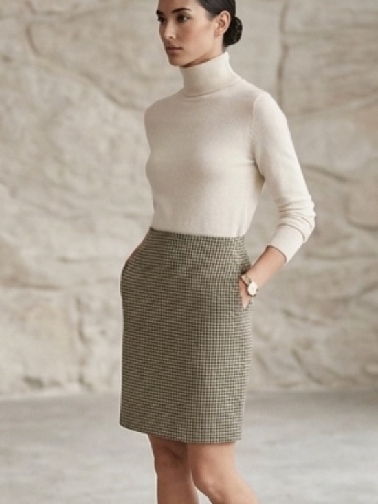 Piazza Sempione Dresses & Skirts - Piazza Sempione Knee-Length Wool Pencil Skirt Houndstooth Size 4